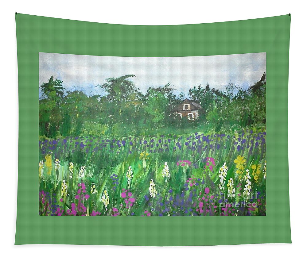 House Tapestry featuring the painting Field of Wildflowers by Jimmy Clark