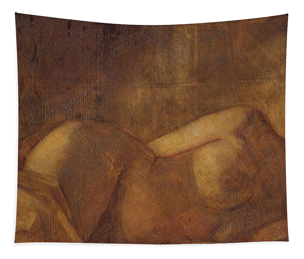Nude Tapestry featuring the painting Figure Study by David Ladmore