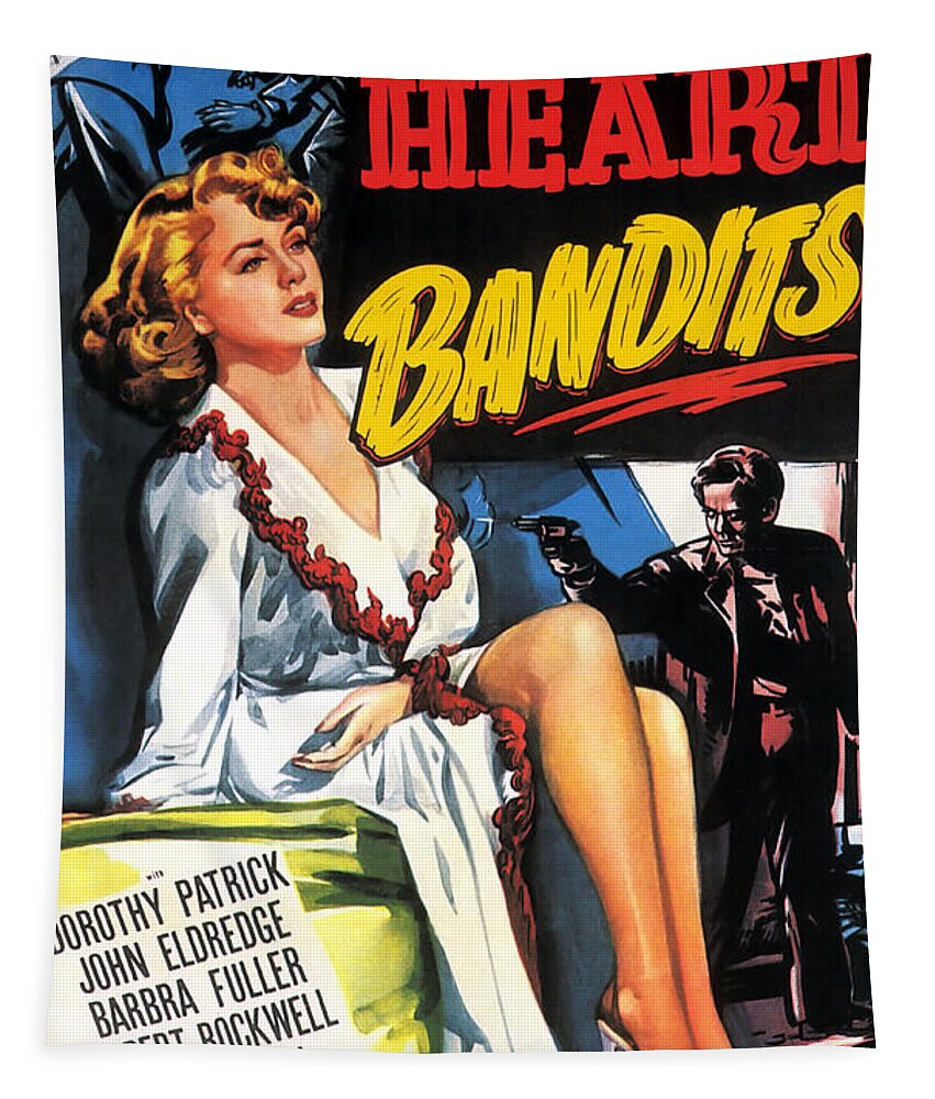 Film Noir Tapestry featuring the painting Film Noir Poster Lonely Heart Bandits by Vintage Collectables
