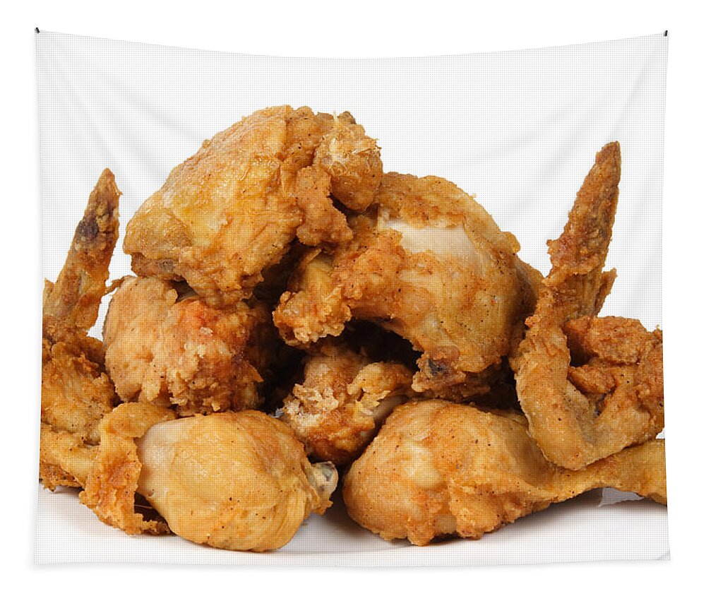 Food Tapestry featuring the photograph Fine Art Fried Chicken Food Photography by James BO Insogna