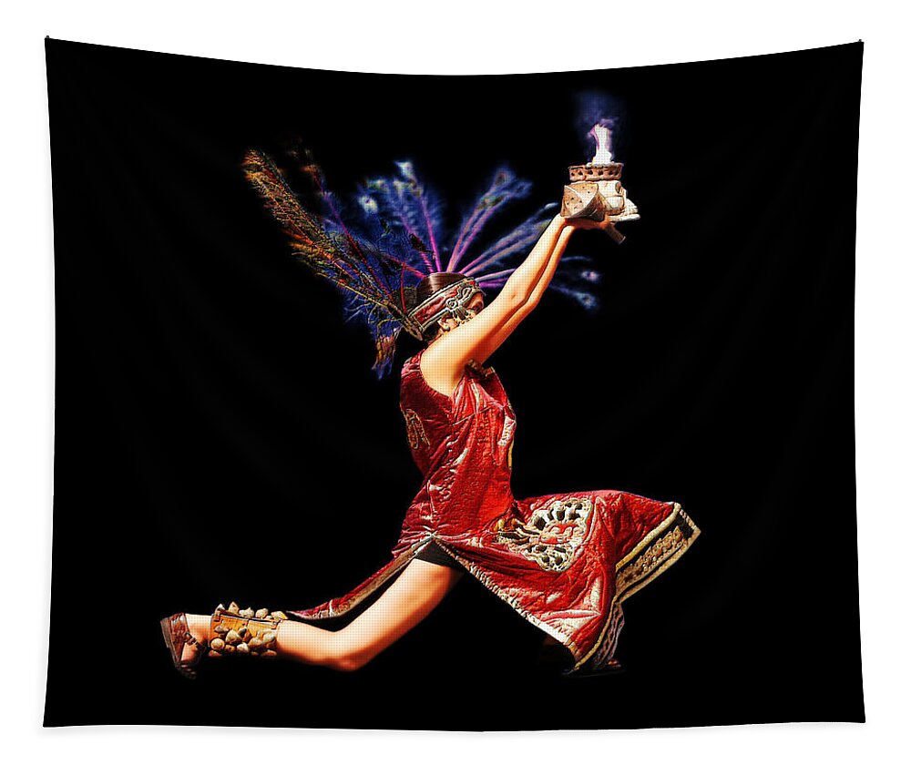 Fire Tapestry featuring the photograph Fire Dancer by Cindy Singleton