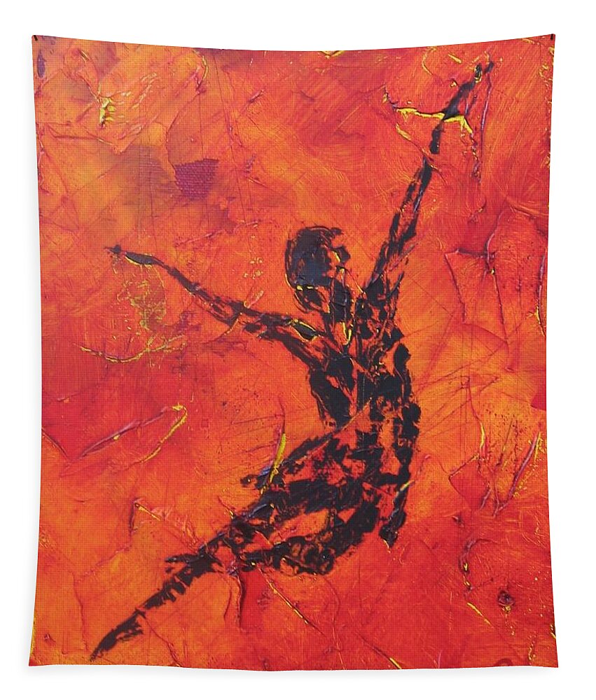 Dance Tapestry featuring the painting Fire Dancer by Emily Page
