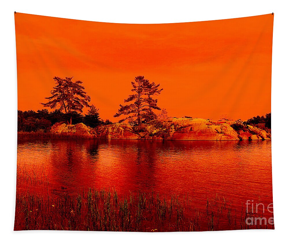Killarney Tapestry featuring the photograph Fire on the Water by Nina Silver