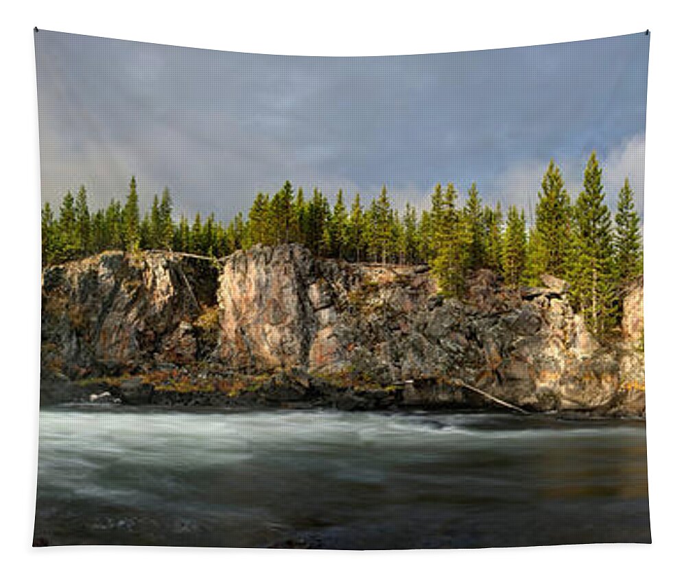 Evergreen Tapestry featuring the photograph Firehole River by David Andersen