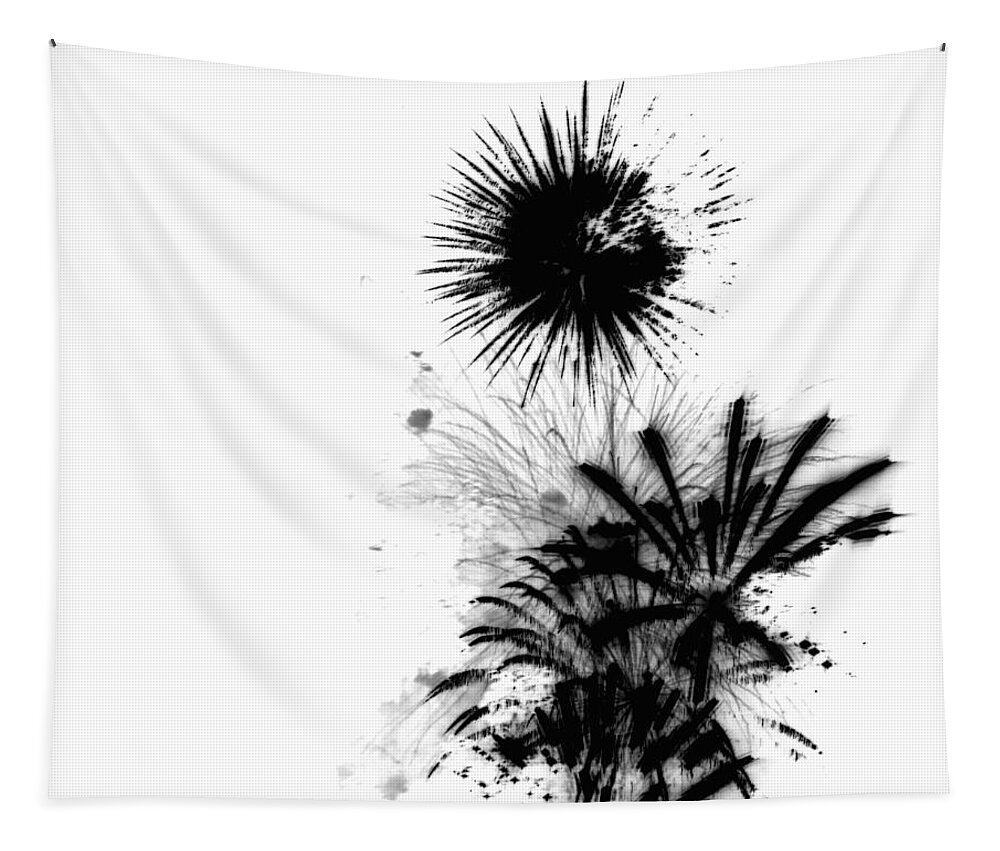 Line Tapestry featuring the drawing Firework Abstract 9 by Michelle Calkins