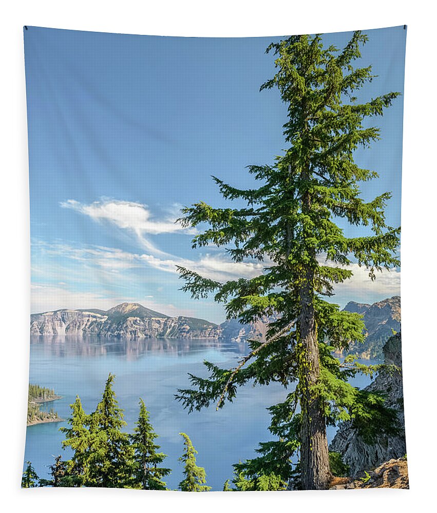 Discovery Tapestry featuring the photograph Discovery Point, Crater Lake by Alexander Kunz