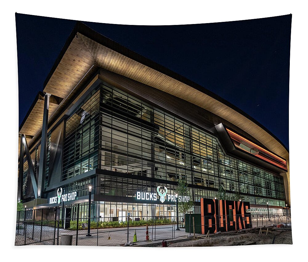 Architecture Tapestry featuring the photograph Fiserv Forum by Randy Scherkenbach