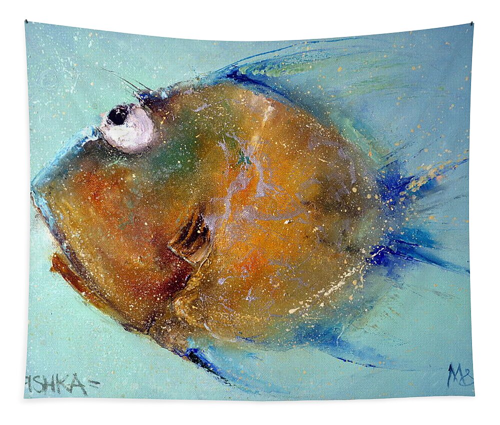 Russian Artists New Wave Tapestry featuring the painting Fish-Ka 1 by Igor Medvedev