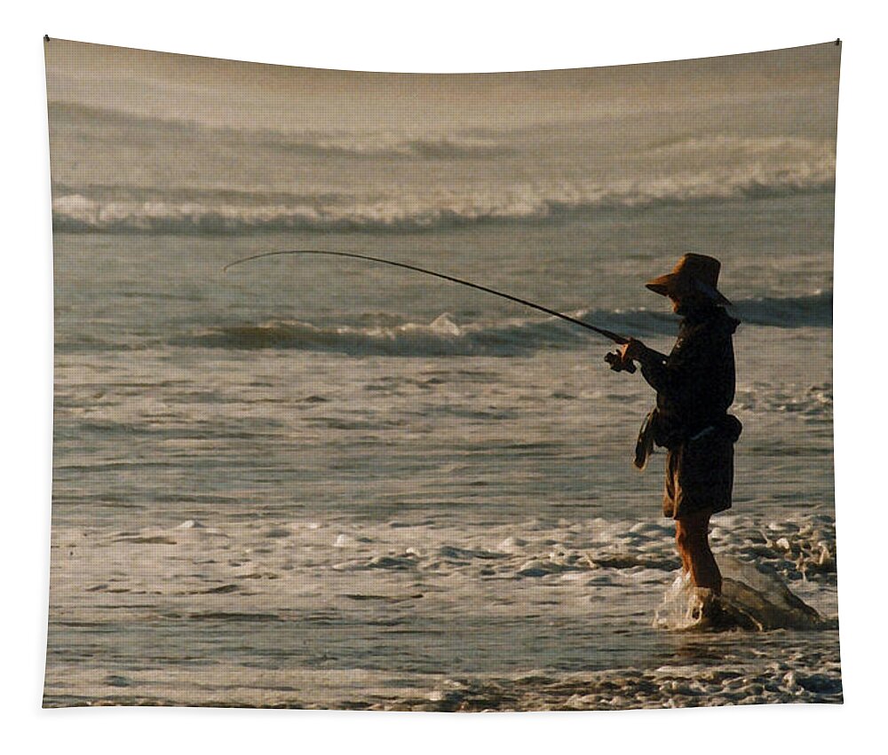 Fisherman Tapestry featuring the photograph Fisherman by Steve Karol