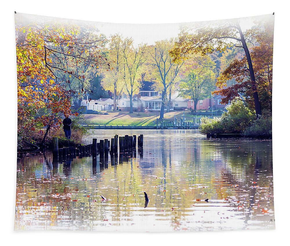 2d Tapestry featuring the photograph Fishing The Magothy by Brian Wallace