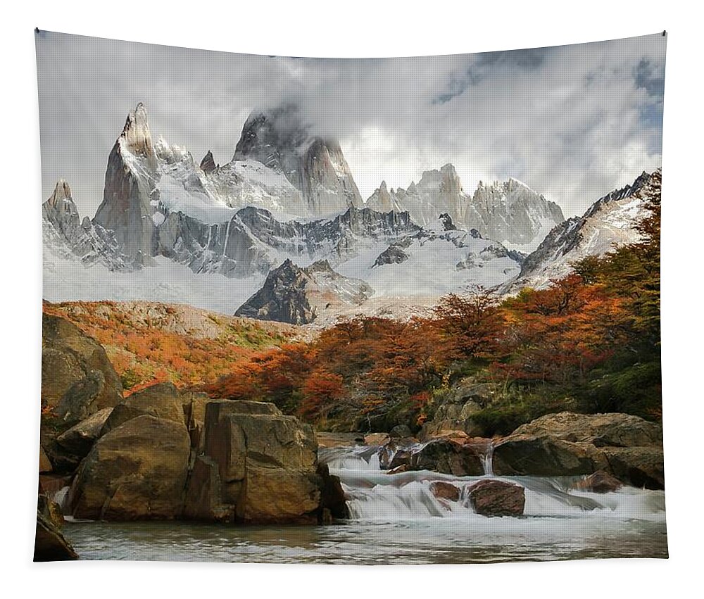Landscape Tapestry featuring the photograph Fitzroy Sunrise by Ryan Weddle