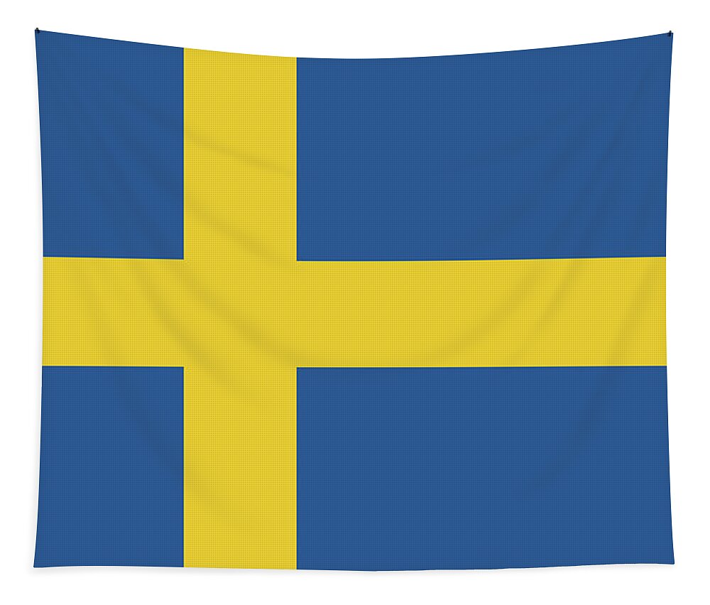 Sweden Tapestry featuring the digital art Flag of Sweden by Roy Pedersen