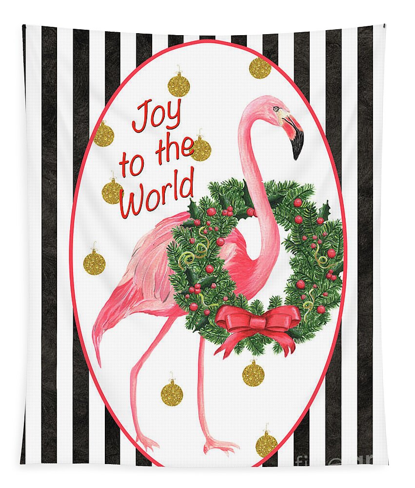 Flamingo Tapestry featuring the painting Flamingo Amore 2 by Debbie DeWitt