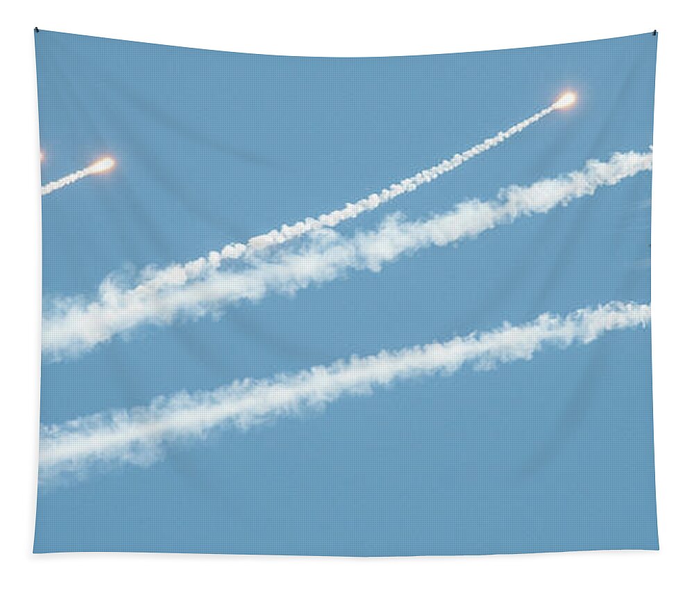 Airbourne Tapestry featuring the photograph Flares by Tim Beach