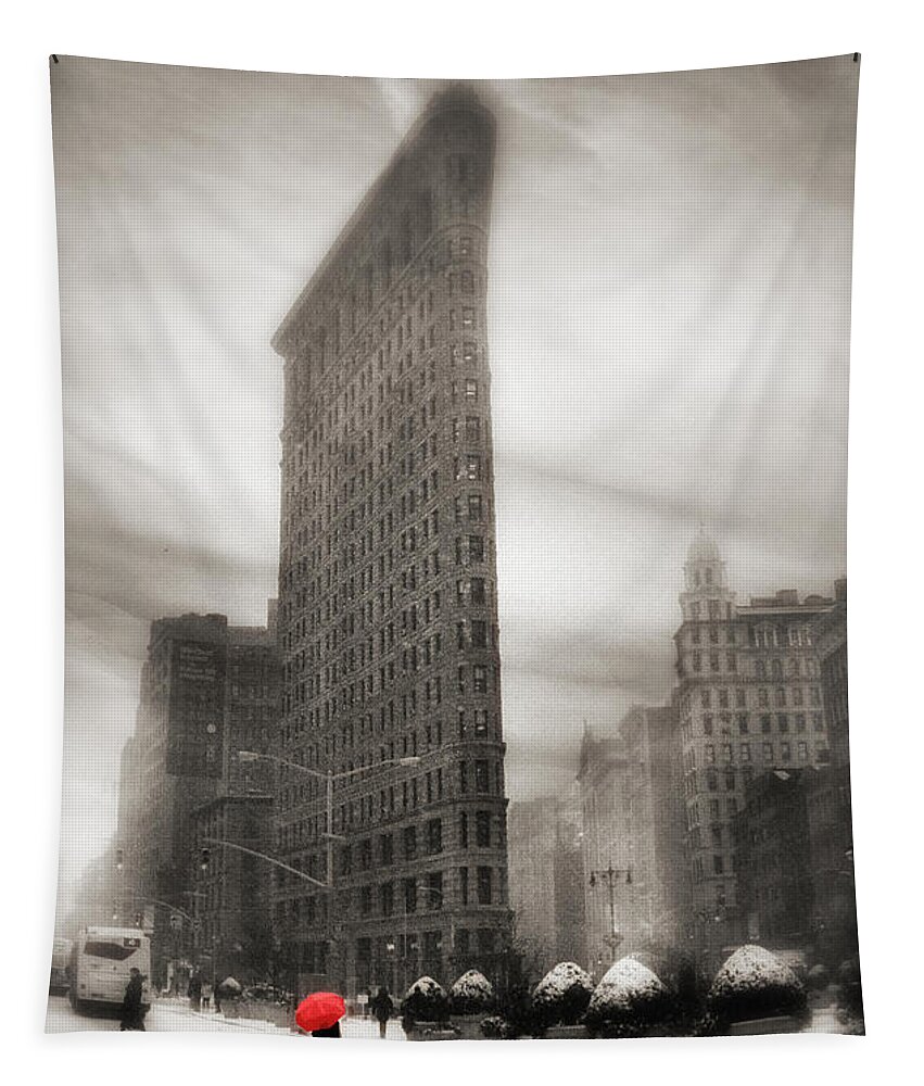 Flatiron Tapestry featuring the photograph Flatiron Winter's Day  by Jessica Jenney