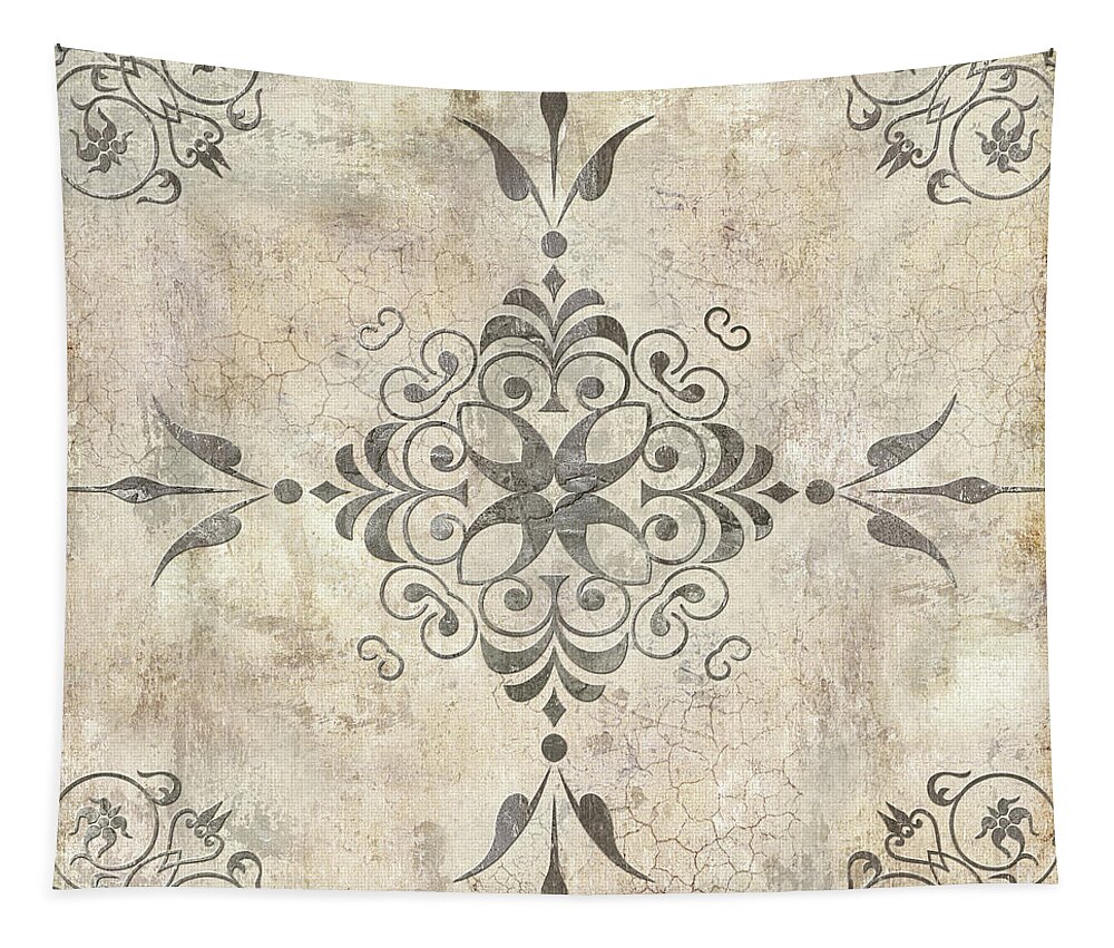 Damask Tapestry featuring the painting Fleurons VI by Mindy Sommers