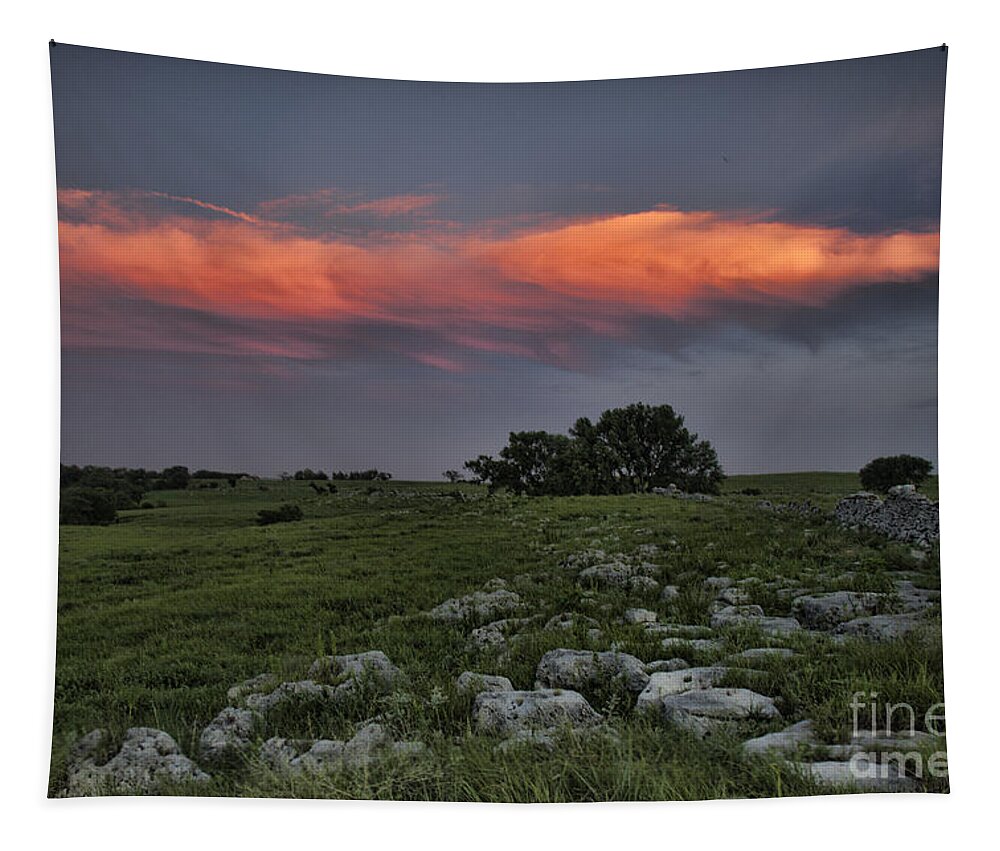 Kansas Tapestry featuring the photograph Flinthills Sunset by Crystal Nederman