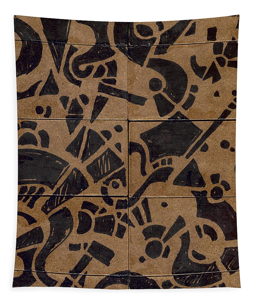 Pattern Tapestry featuring the drawing Flipside 1 Panel E by Joseph A Langley