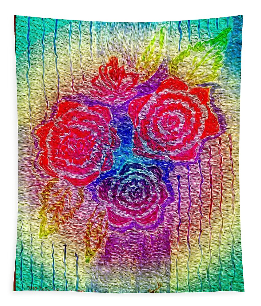 Digital Art Tapestry featuring the painting Floral Bouquet 3 by Sonali Gangane