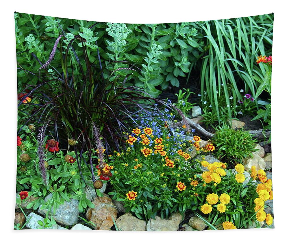 Flowers Tapestry featuring the photograph Floral Happiness by Allen Nice-Webb