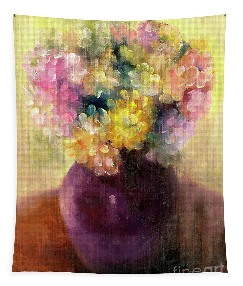 Floral Tapestry featuring the painting Floral Oil Sketch by Marlene Book
