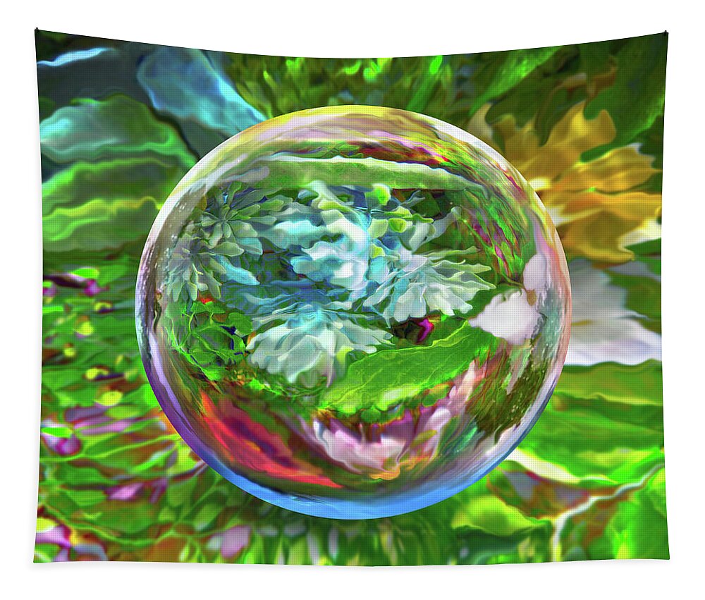 Floral Abstract Tapestry featuring the digital art Florascape by Robin Moline