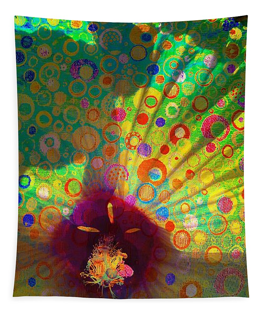 Close Up Hibiscus Tapestry featuring the digital art Flower Dress Up by Pamela Smale Williams