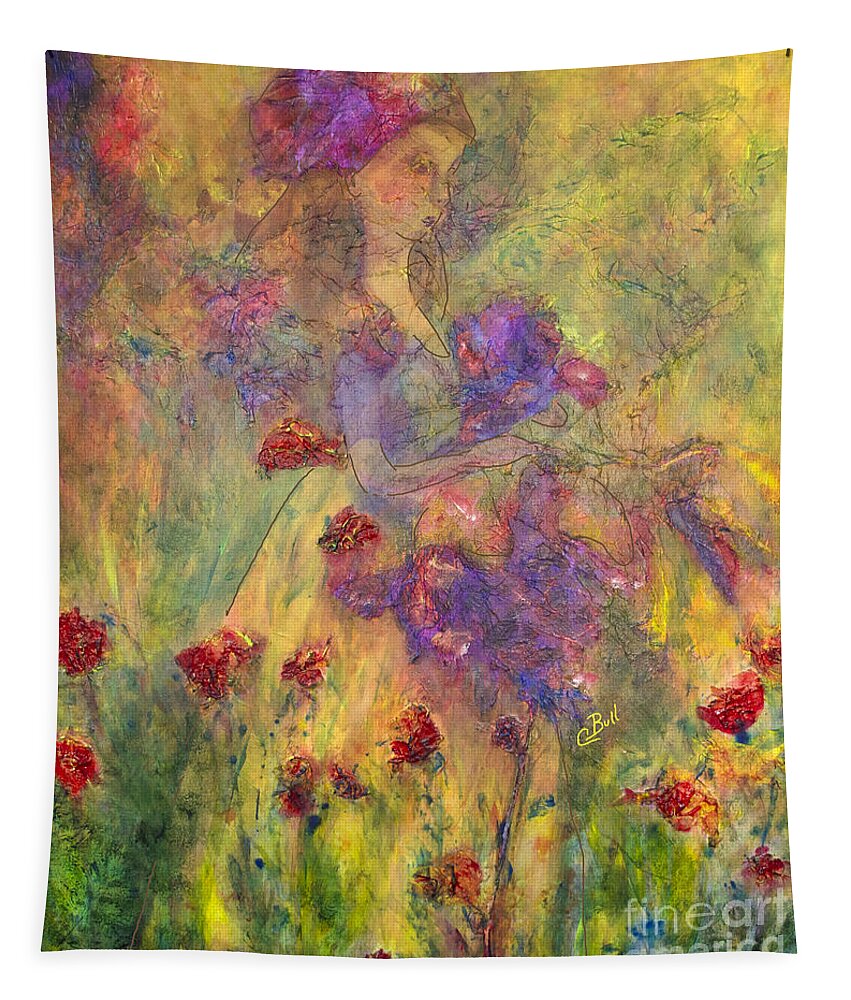 Figurative Tapestry featuring the painting Flower Girl by Claire Bull