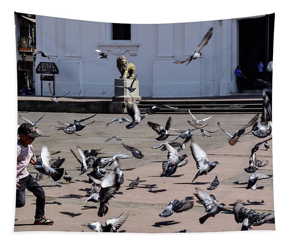 Innocence Tapestry featuring the photograph Fly Birdies Fly by Nicole Lloyd