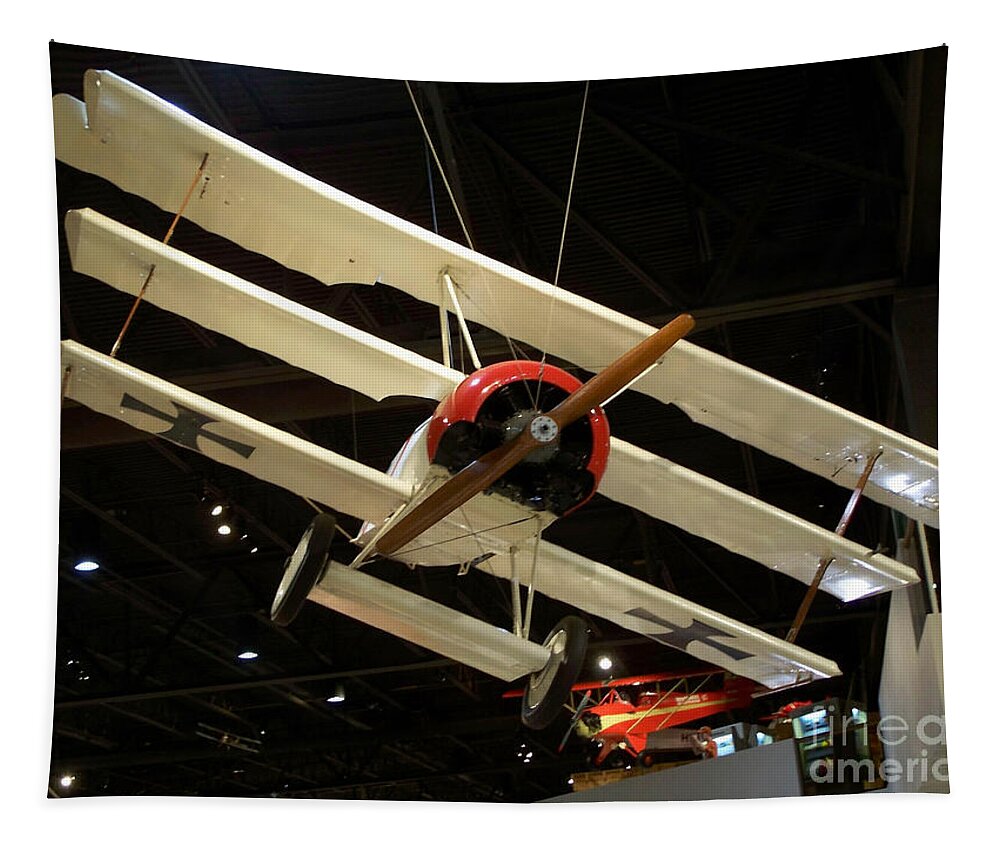Focker Tri-plane Tapestry featuring the photograph Focker Tri-Plane by Tommy Anderson