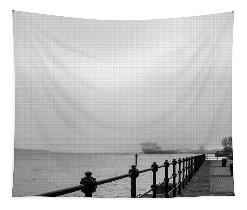 Port Tapestry featuring the photograph Foggy Mersey by Spikey Mouse Photography