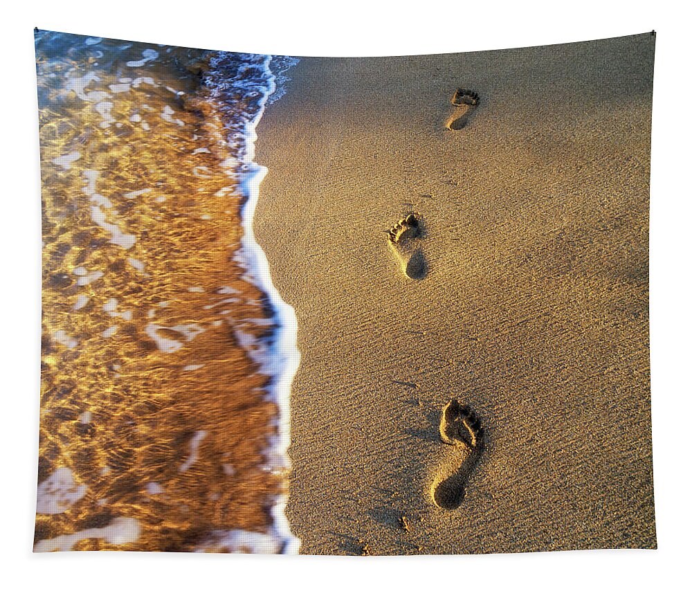 Footprints Tapestry featuring the photograph Foot Prints by Christopher Johnson