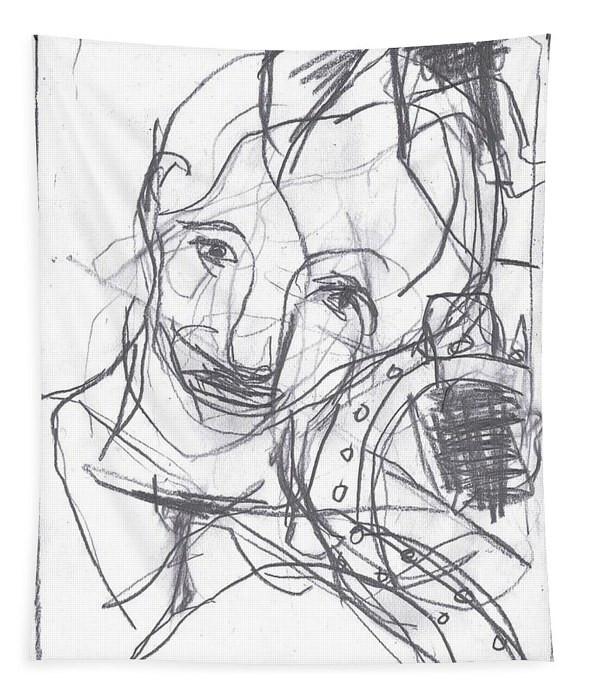 Sketch Tapestry featuring the drawing For b story 4 1 by Edgeworth Johnstone