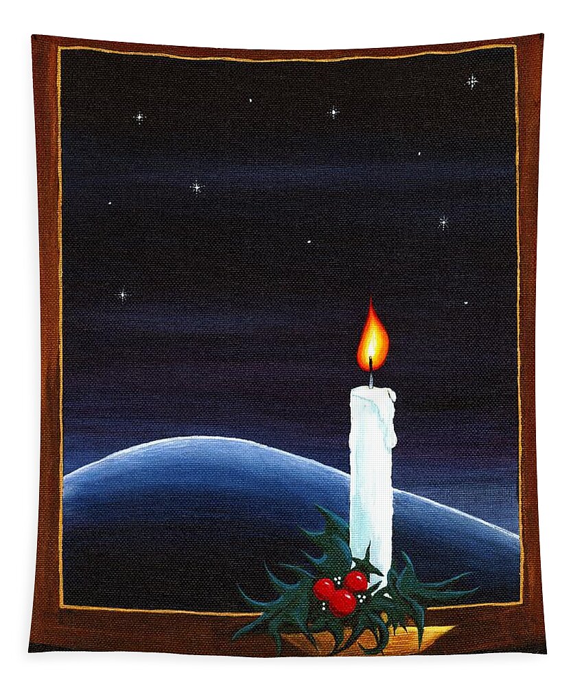 Candle Tapestry featuring the painting For Our Heaven Dwellers by Danielle R T Haney