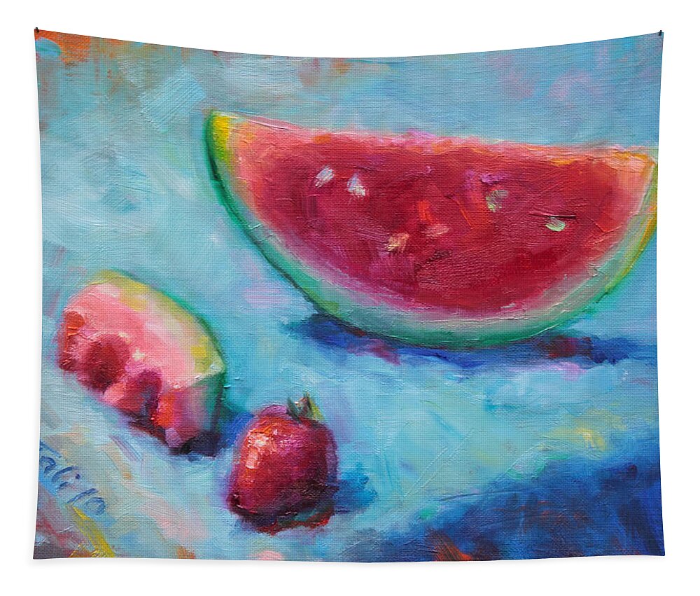 Painter Tapestry featuring the painting Forbidden Fruit by Talya Johnson