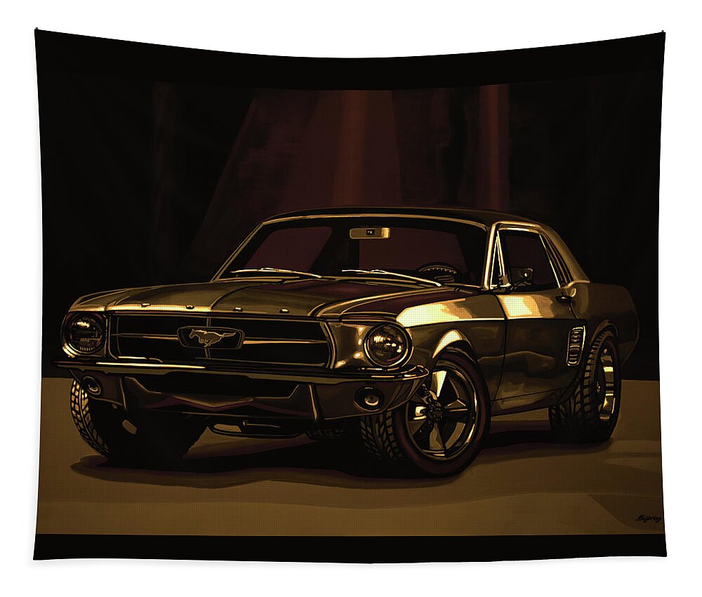 Ford Mustang Tapestry featuring the mixed media Ford Mustang 1967 Mixed Media by Paul Meijering