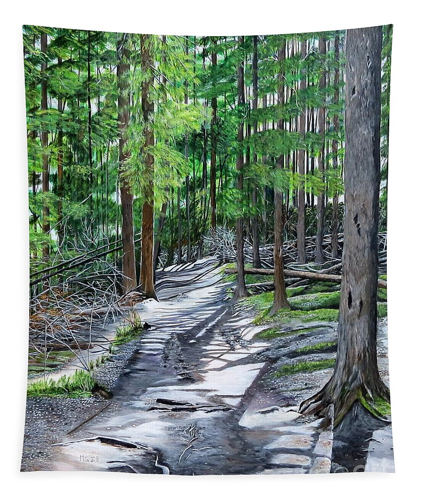 Forest Tapestry featuring the painting Forest Path by Marilyn McNish