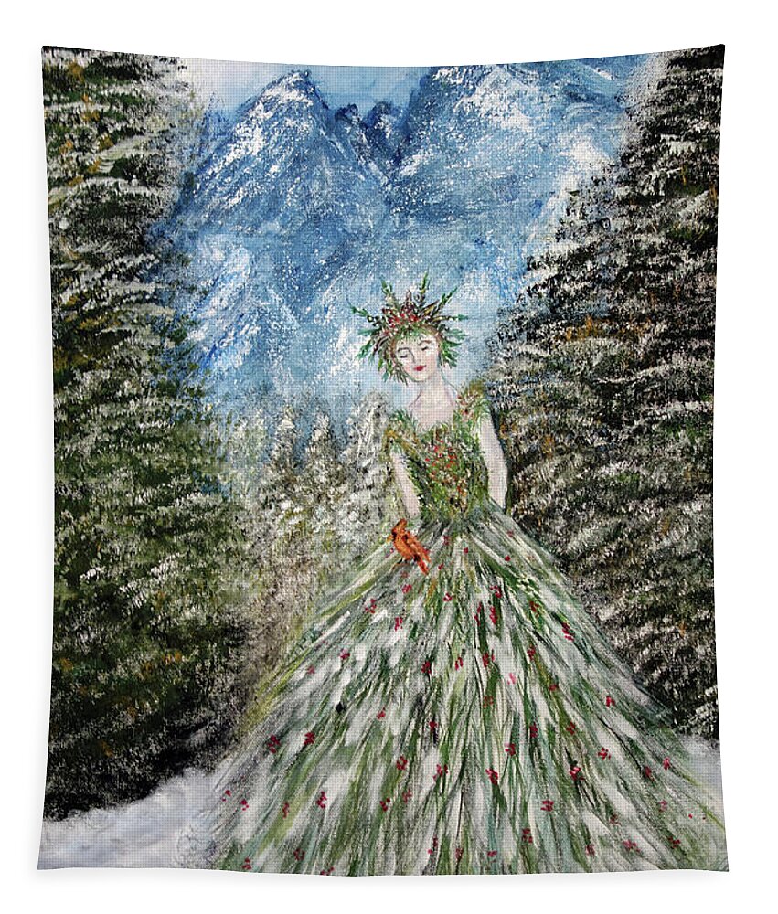 Fantasy Tapestry featuring the painting Forest Princess by Lyric Lucas