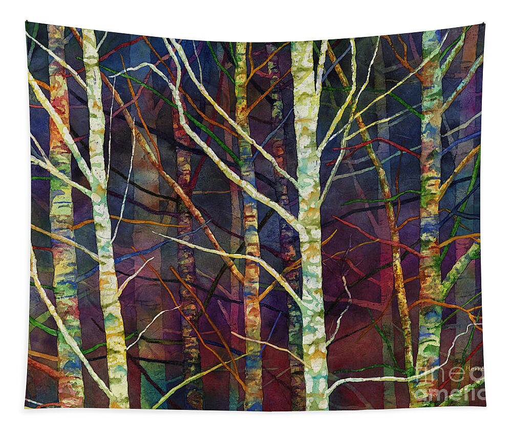 Birch Tapestry featuring the painting Forest Rhythm by Hailey E Herrera
