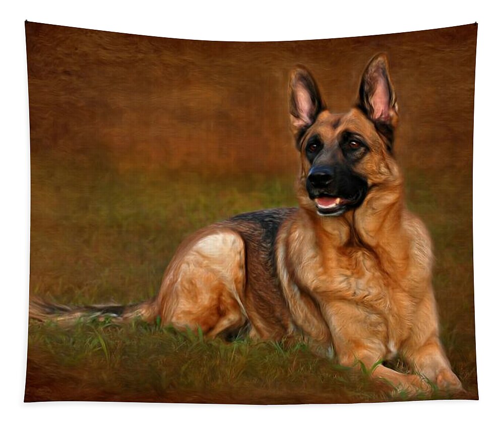 German Shepherd Dogs Tapestry featuring the photograph Forrest The German Shepherd by Angie Tirado