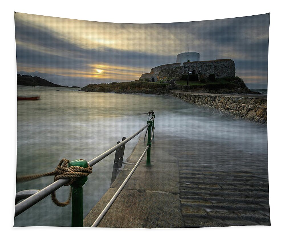 Architecture Tapestry featuring the photograph Fort grey Guernsey by Chris Smith