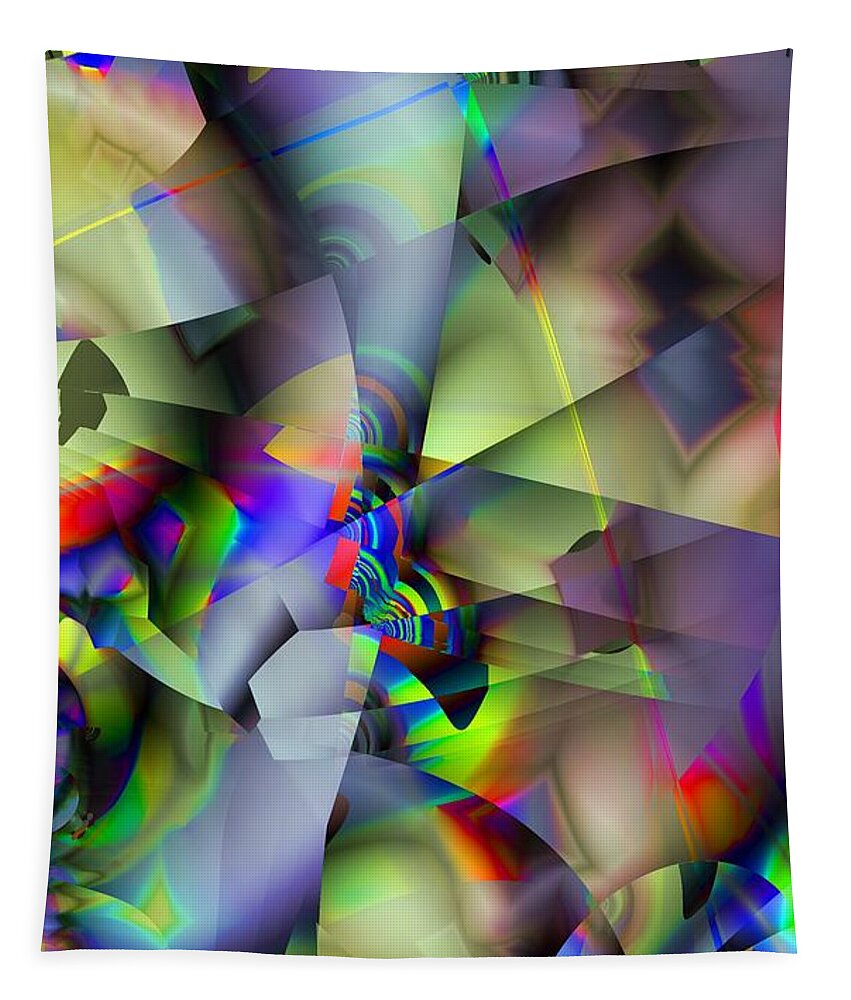 Fractal Tapestry featuring the digital art Fractal Cubism by Ronald Bissett