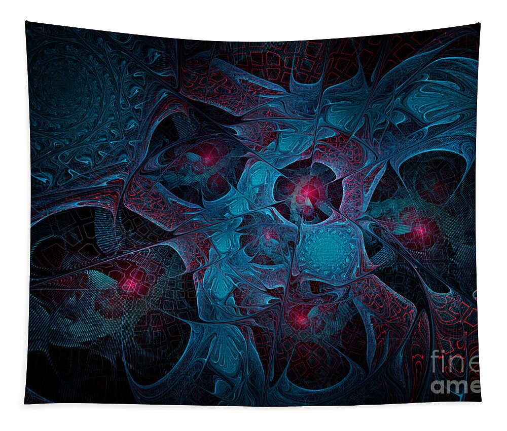 Flame Fractal Tapestry featuring the digital art Fractal Jewels by Ann Garrett