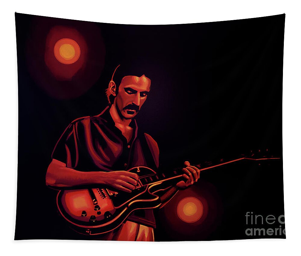 Frank Zappa Tapestry featuring the painting Frank Zappa 2 by Paul Meijering