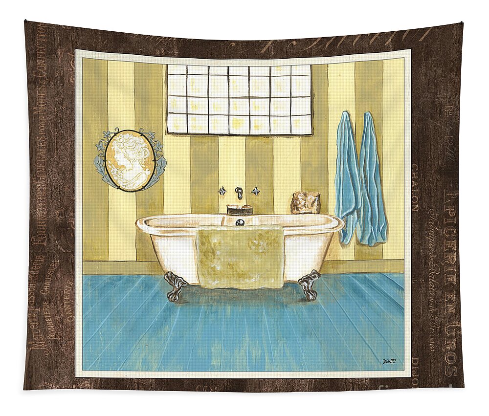 Bath Tapestry featuring the painting French Bath 2 by Debbie DeWitt