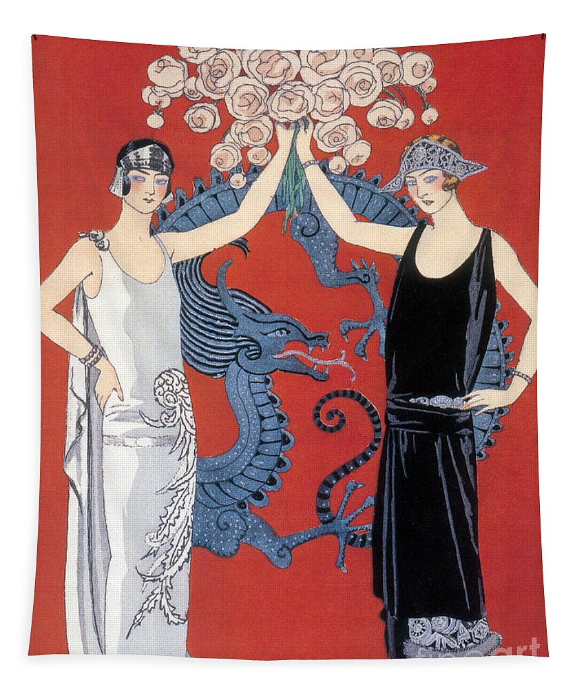 Fashion Tapestry featuring the photograph French Fashion, George Barbier, 1924 by Science Source
