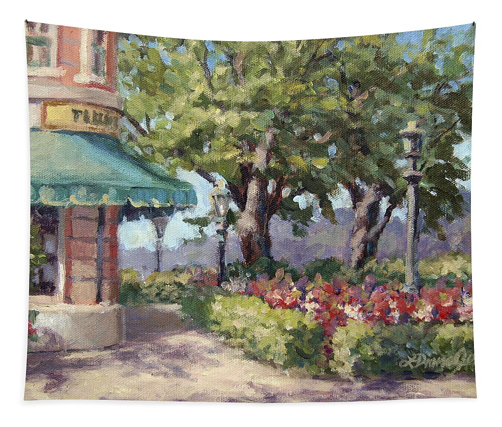 Epcot Tapestry featuring the painting French Stroll by L Diane Johnson