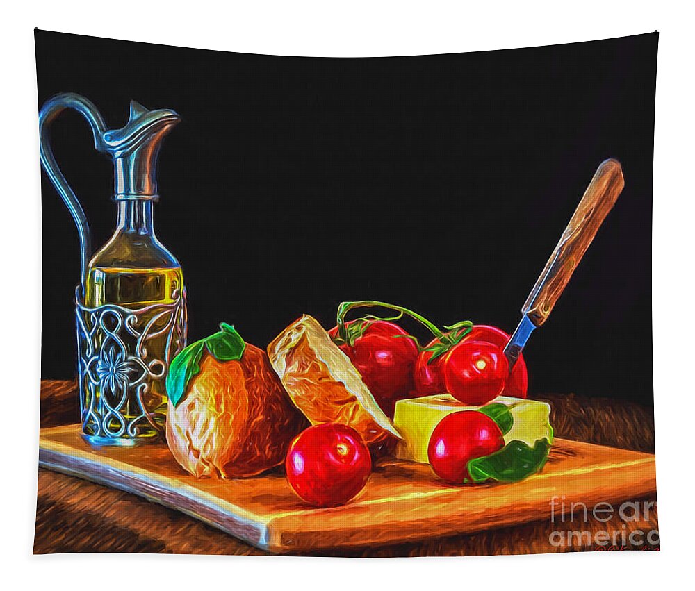 Still Life Tapestry featuring the photograph Fresh Appetizers - Painting by Sue Karski