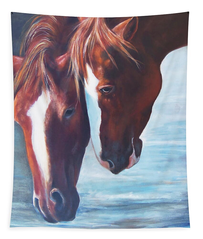 Friends For Life Painting Tapestry featuring the painting Friends For Life by Karen Kennedy Chatham