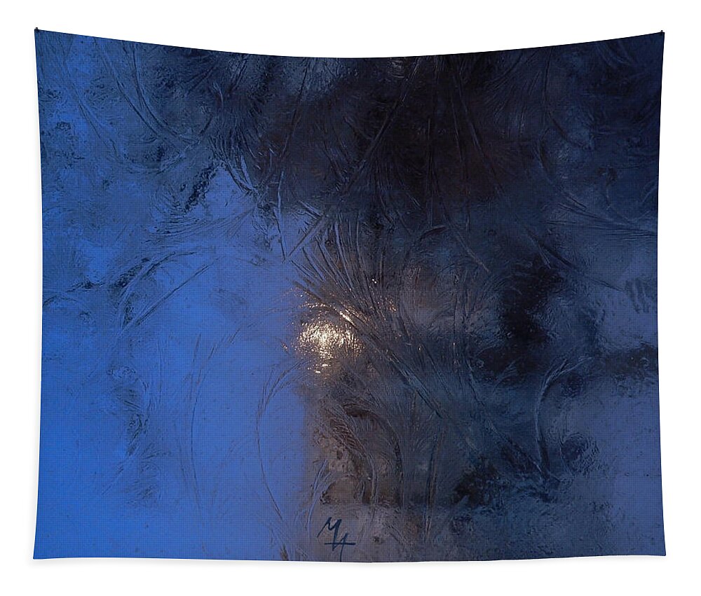 Frostwork Tapestry featuring the photograph Frostwork - Engraved Night by Attila Meszlenyi